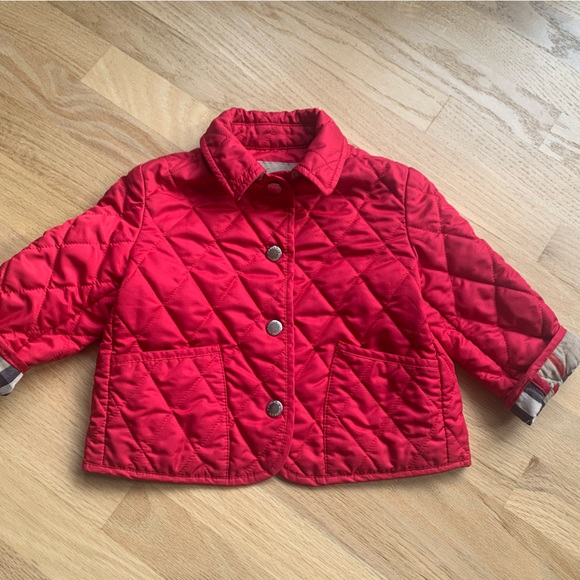 Burberry girl quilted checkers jacket coat raspberry pink sz 2 YO - Picture 3 of 12